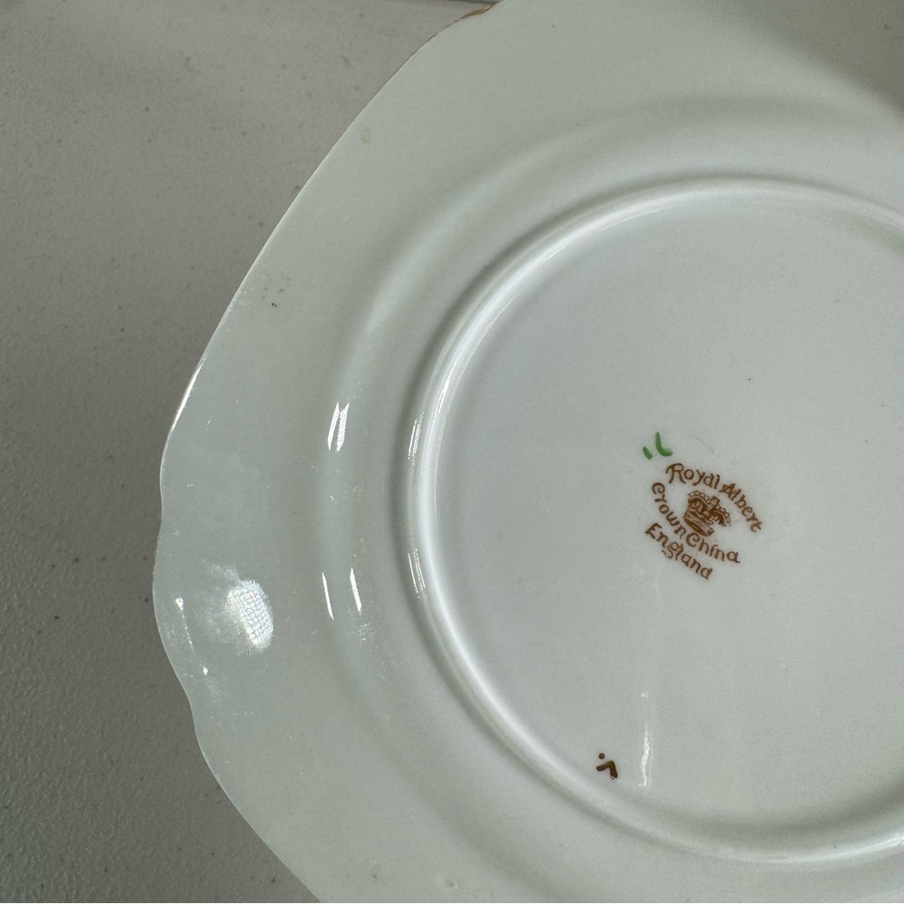 Royal Albert London plate Crown china england vintage art deco green gold 2pcset - Picture 2 of 8